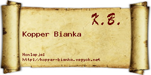 Kopper Bianka névjegykártya